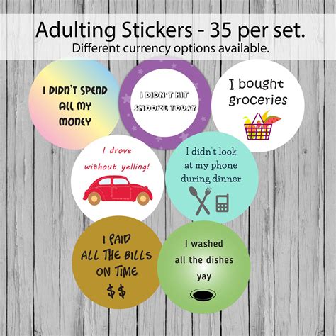 18 stickers|adulting stickers.